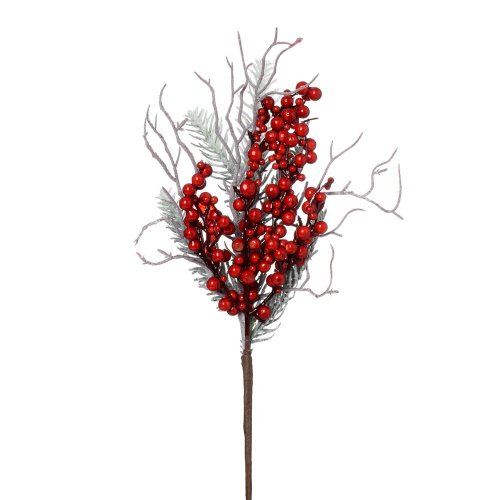Zápich bie. čečina, konárik, čer. bobule 35cm - Umelé kvety