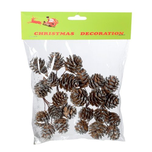 Šišky v sáčku s/24 strieborné - Vianočné dekorácie a ozdoby