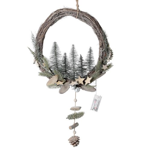 Veniec so stromčekmi+drevo 95x45x10cm