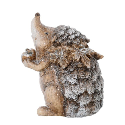 Ježko jablko béž/hne/bie/str gliter poly 10*8,2*12cm