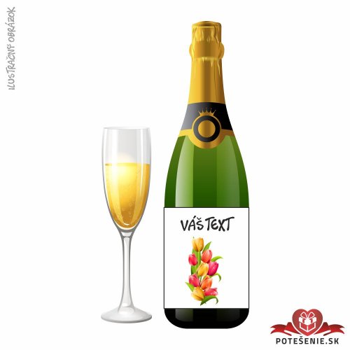 Šampanské nealko / alko k narodeninám - kvety 22 - Šampanské / Šumivé víno - kvety