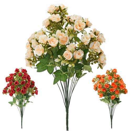 Kytica ružičky šípové, zeleň mix/3f 55cm