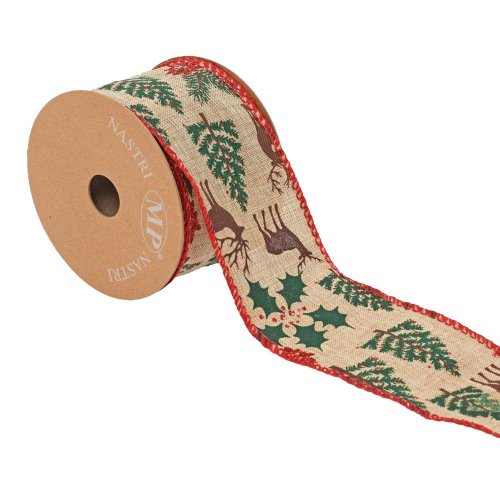 Stuha vian juta/jeleň 6,3cmx10m 4638g