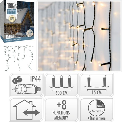 Cencúle led 180 /elek./ww/ out,ind/timer/8fun//ax8451300