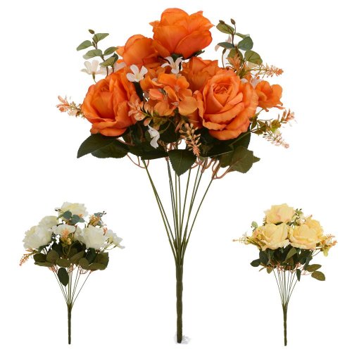 Kytica ruža eukalyptus  3f 48cm