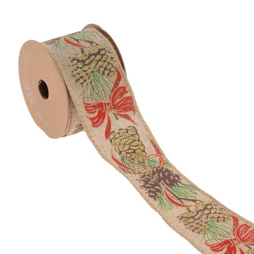Stuha vian juta šišky 6,3cm/10m 4632 00