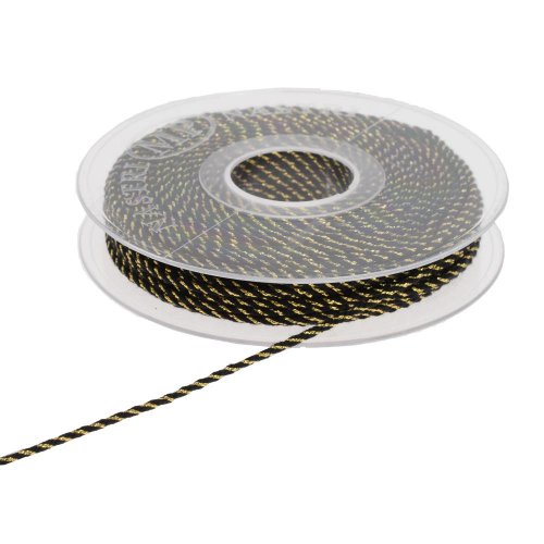 Šnúrka vian čierna/zlatá 0,2cm/30m 4972 19