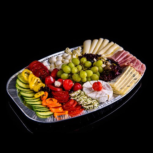 Obložená misa - saláma, zelenina, syr - Obložené misy