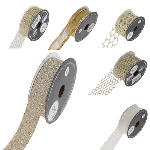 Stuha polyester zlatá 6ass2cmx10m