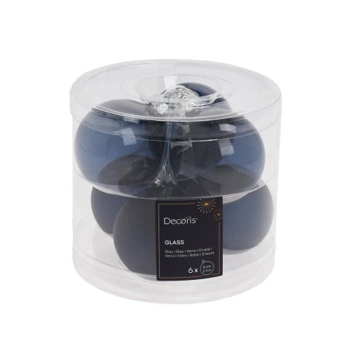Guľa sklo transp. /tm.modrá s/6 pr.6cm