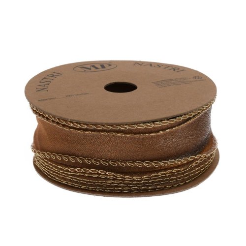 Stuha tyl zlatá/zlatý lem 4cm/10m 4979g 05