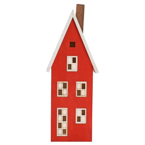 Domček čer-bie drevo led 29x11x7.5cm - Vianočné dekorácie a ozdoby