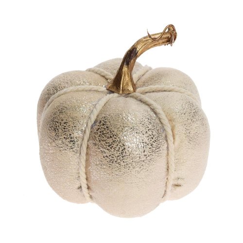 Tekvica kré/zla/str textil/polyst 12*12*11cm