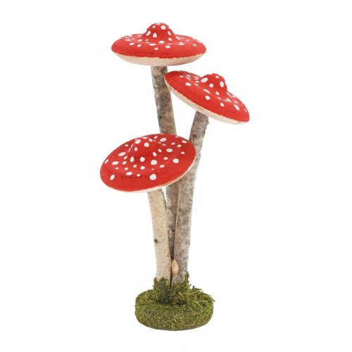 Muchotrávky červené, drevo 25*13cm - Jesenné dekorácie