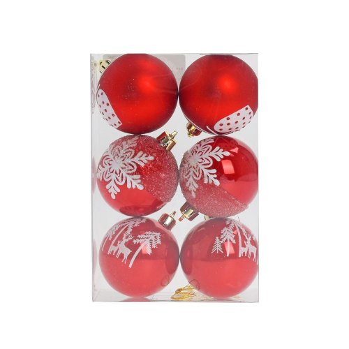 Gule plast. čer/bie ornament mix s/6 6cm