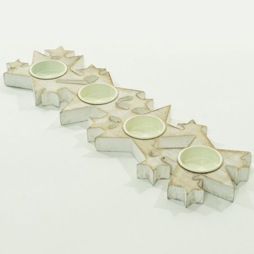 Svietnik hviezdy 4sv. nat/biel. - Vianočné dekorácie a ozdoby