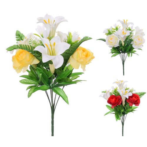 Kytica ľalia ruža x10 3f 41cm