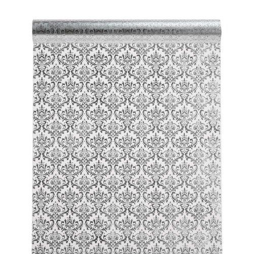 Organza lesklá 39x10 bielo-strieb.