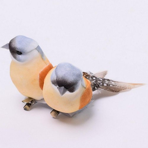 Vtáčik na štipci bledohnedý 12cm mix
