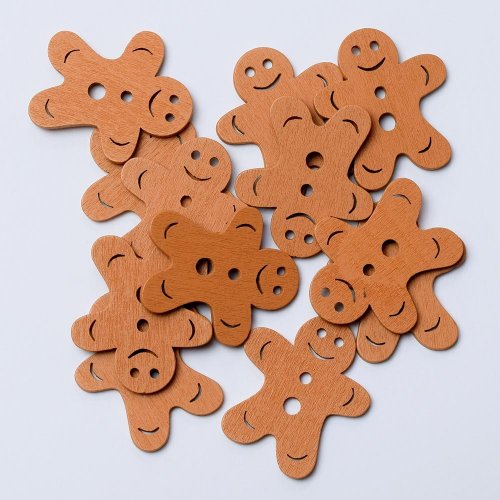 Drevený perníček hnedy  4x3,5cm s/12