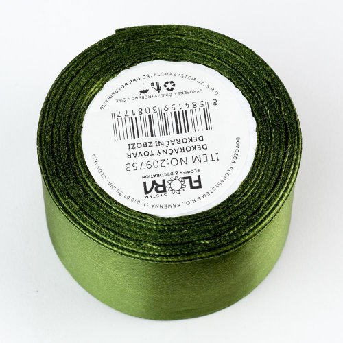 Saten stuha 38mm/10m farba 110 tm..zelená