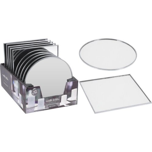Podložka sklo/zrkadlo silver 15cm - Vianočné dekorácie