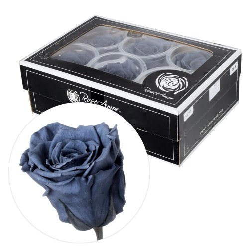 Ruža preparovaná smokey grey 5cm /ks