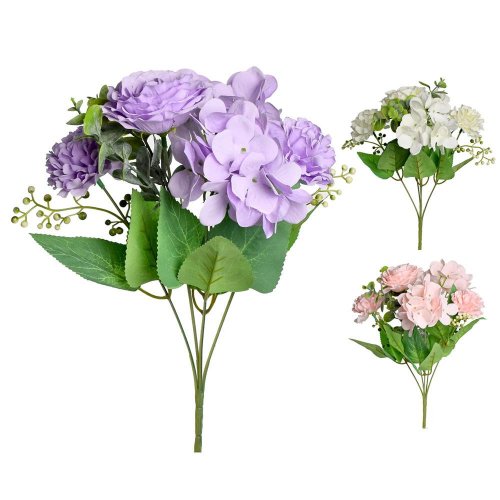 Kytica ruža+karafiát+hort. 3f 32cm