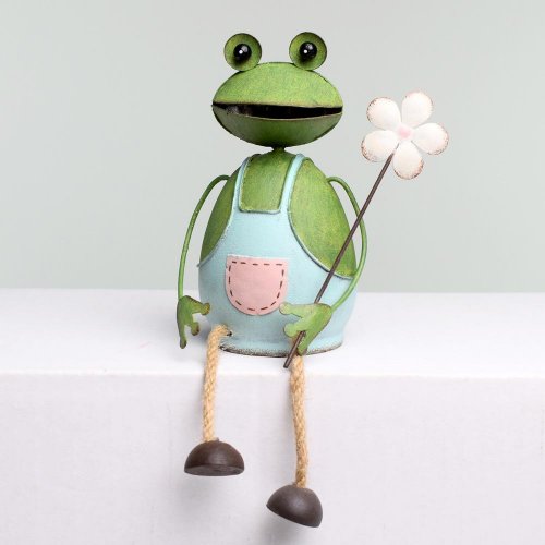 Žaba sediaca kov 17x6.5x6 cm