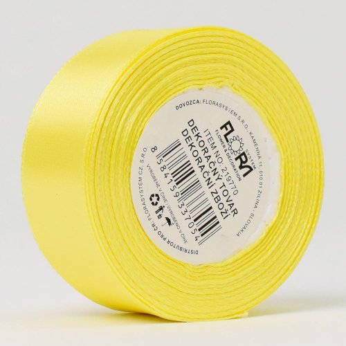 Stuha satén bl.žltá 25mm 15m