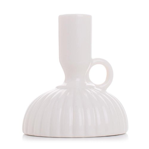 Svietnik biely porcel. 9.3*9.3*10.3cm