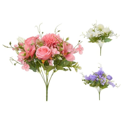 Kytica ruža chryzantéma 3f 30cm