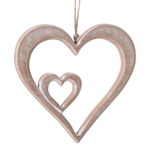 Záves dvoj-srdce malé nat/bie drevo 13,5*13*1,5cm