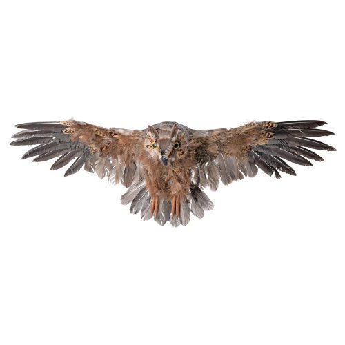 Sova letiaca hnedo sivá perie 70*25*15cm