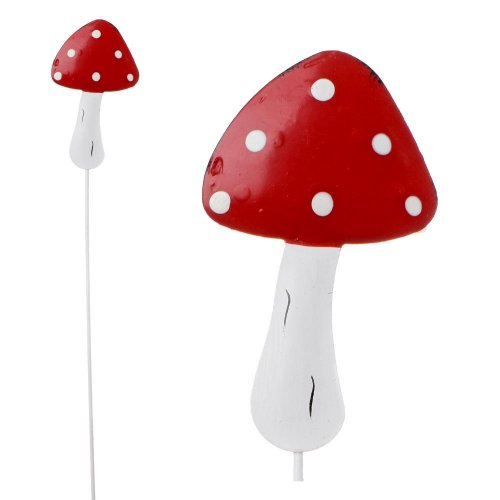 Zápich muchotrávka čer/bie plech 4*28cm