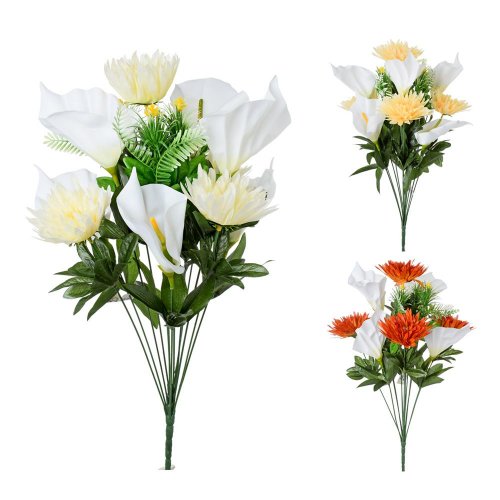 Kytica kala, chryzantéma  3f 53cm - Umelé kvety