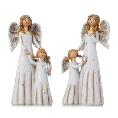 Anjelici bie/béž/str mix/2 poly 6,5*4*15,5cm