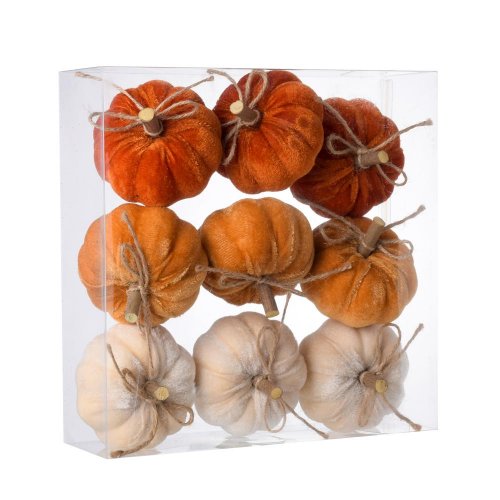 Tekvice s mašlou kr/or zamat/textlil s/9 8cm