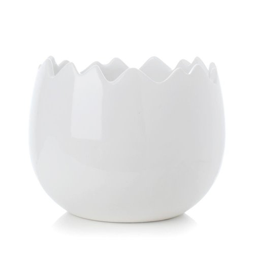 Kvetináč biely šrkupinka porcelán 14,5*14,5*11,5cm