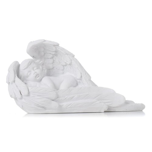 Anjelik spiaci v krídlach biely poly 13,5*5*7cm