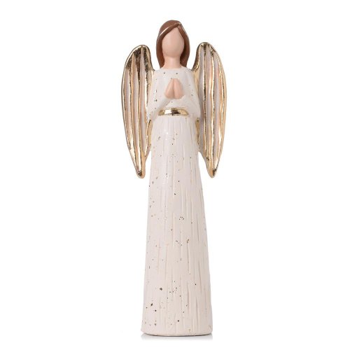 Anjel modliaci krém/zla malý keramika 10*6*28,5cm