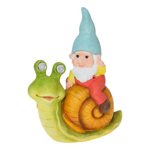 Slimák s trpaslíkom solar mgo 30x18x38cm - Veľkonočné ozdoby
