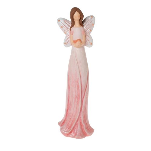 Anjel keramika 11x10x37cm ružový - Veľkonočné ozdoby