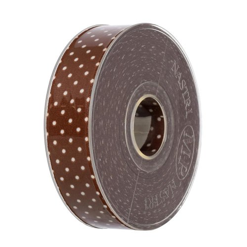 Stuha bodky 2,5cmx15m hnedá 4482 39