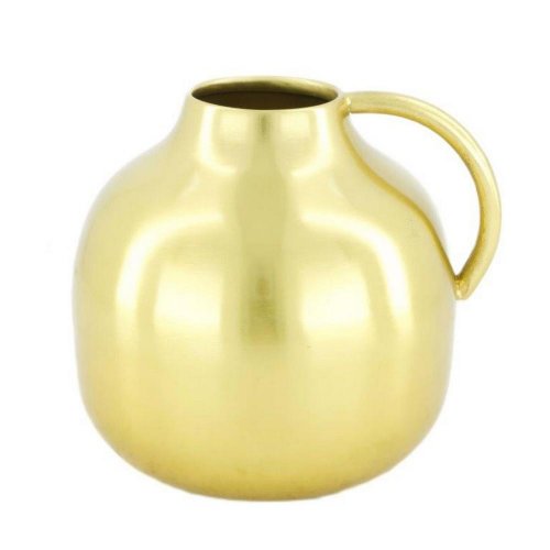 Váza fľaša kovová s uchom 14x14x13,5cm / 111286