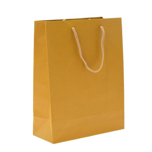 Taška papier stredná kraft žltá 22x29+10