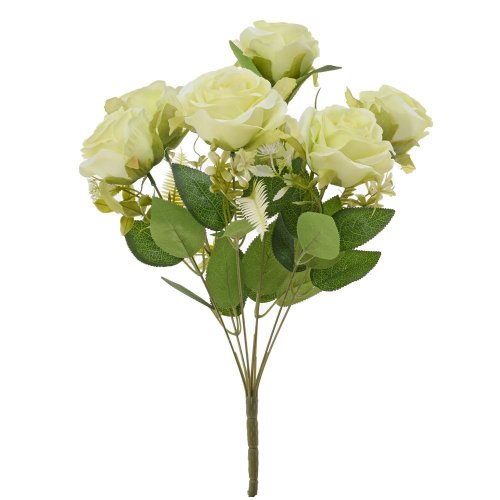 Kytica ruža zelená drob.kvety, zeleň 41cm