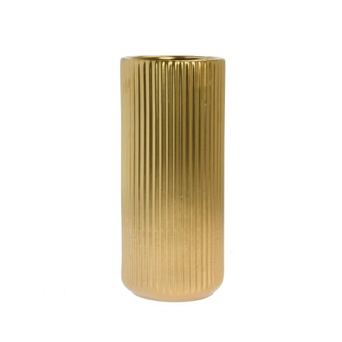 Váza keramika 12x28cm zlatá