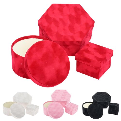 Darčeková krabička na kvety 23.5x21x11/17.5x10/11x11x8.5cm s/3 mix f - Aranžérsky materiál