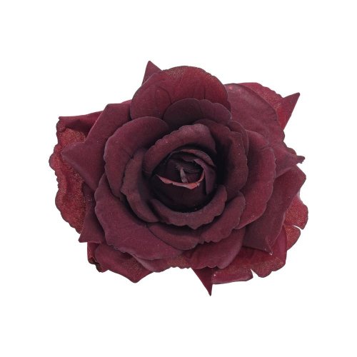 Hlava ruža klip bordo 14cm